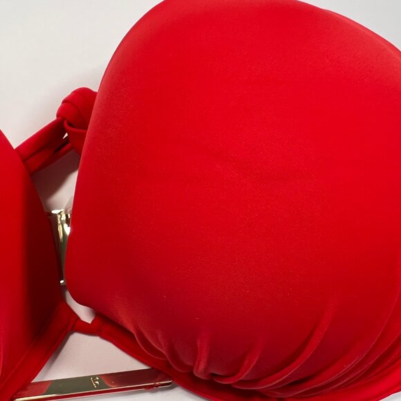 Victoria Secret 38DD Bombshell Push Up Bikini Top Red - Picture 12 of 12